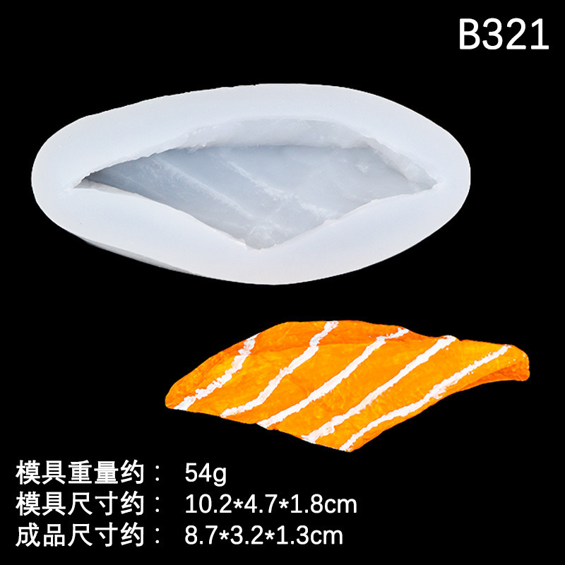 Sushi de huevas de pescado Simulación de bola de arroz de salmón Molde de silicona Diy Molde de vela de chocolate de sushi