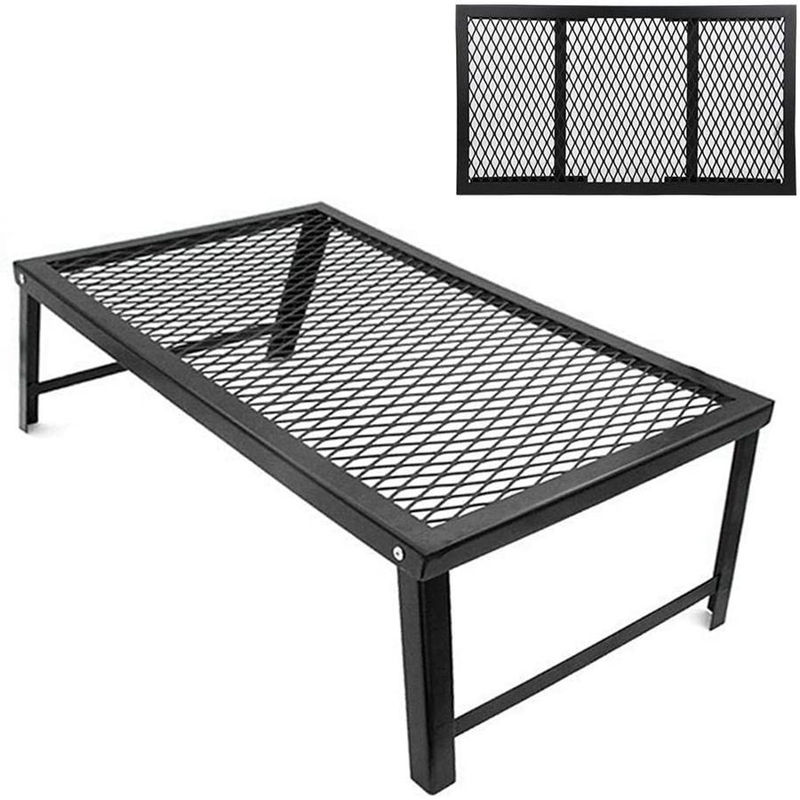 Multifunctional folding draining iron table picnic table outdoor camping barbecue net table