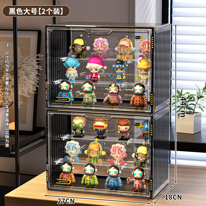 ラブブマカロンビニール人形ラブブ座りパーティーディスプレイボックス防塵コンテナ収納ボックスキャビネット|undefined