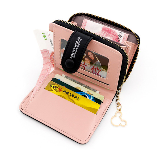 Personalized women's short zipper buckle wallet handbag coin purse love women's card holder manufacturer wholesale