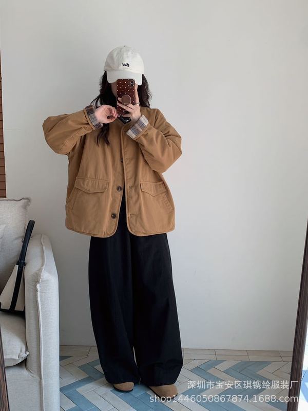 琪镌绘制秋冬季新款韩系撞色棉服外套女装百搭高级感棉衣潮93615|undefined