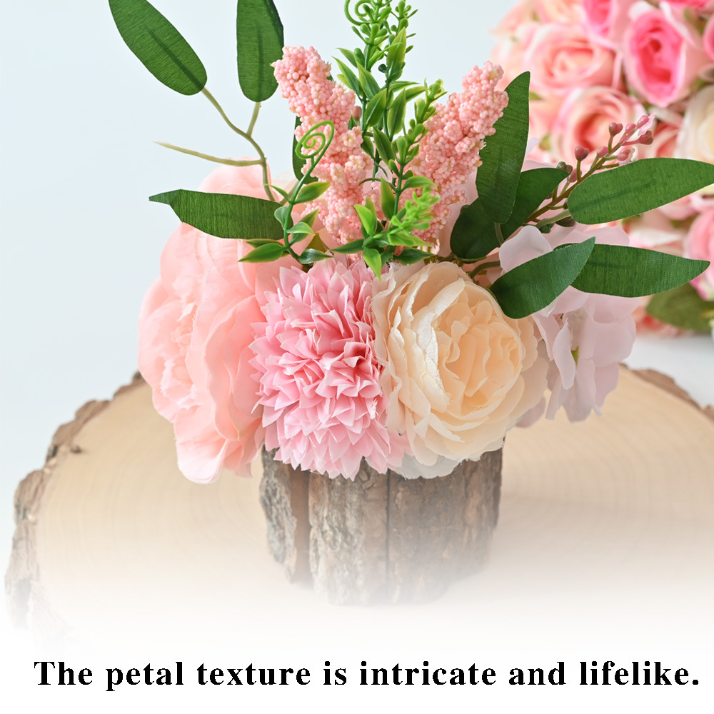 Día de San Valentín simulación de peonía bola crisântemo verde plantación en maceta muelle decorativa decoración de escritorio para el hogar Navidad transfronteriza