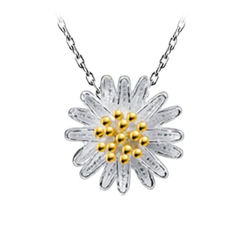 Weihua Daisy Sunflower Necklace Feminine Fashion Small Fresh Sunflower Chrysanthemum Silver-plated Pendant Wholesale