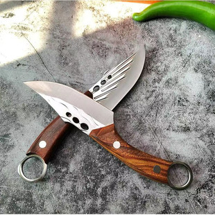 Handmade forged meat knife multi-purpose knife fruit knife outdoor camping cutting knife Western knife Fox knife bone knife