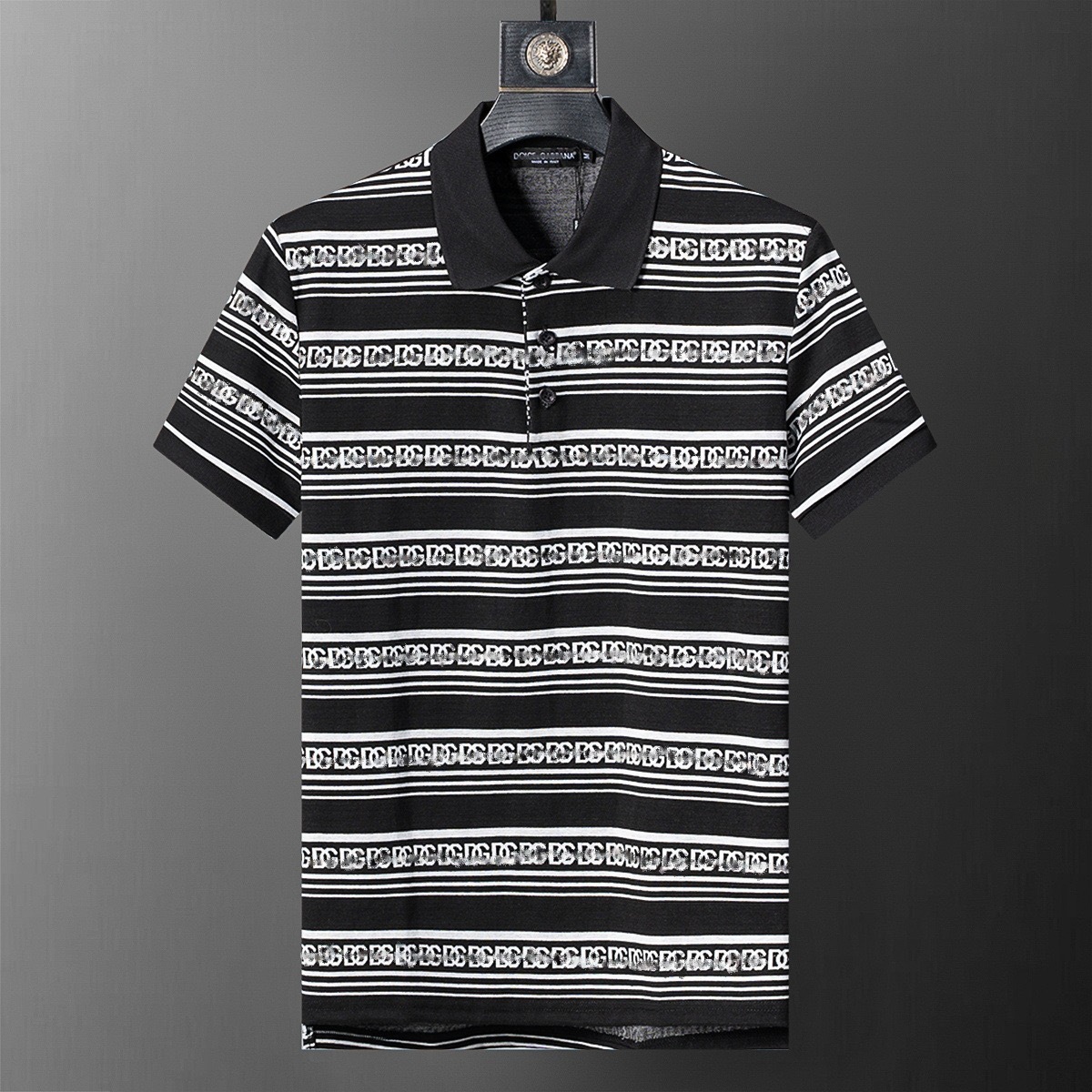 SS25 nueva estación europea de verano de alta calidad de hombre con solapa de algodón perla camisa polo de manga corta