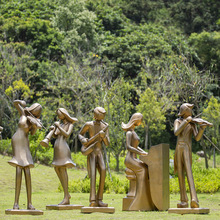 玻璃钢音乐人雕塑售楼部商业步行街景观小区摆件公园广场装饰小品