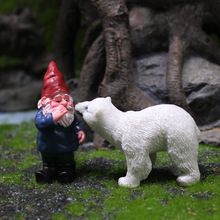 跨境小矮人北极熊摆件花园微景观装饰品侏儒外贸树脂新款创意精灵