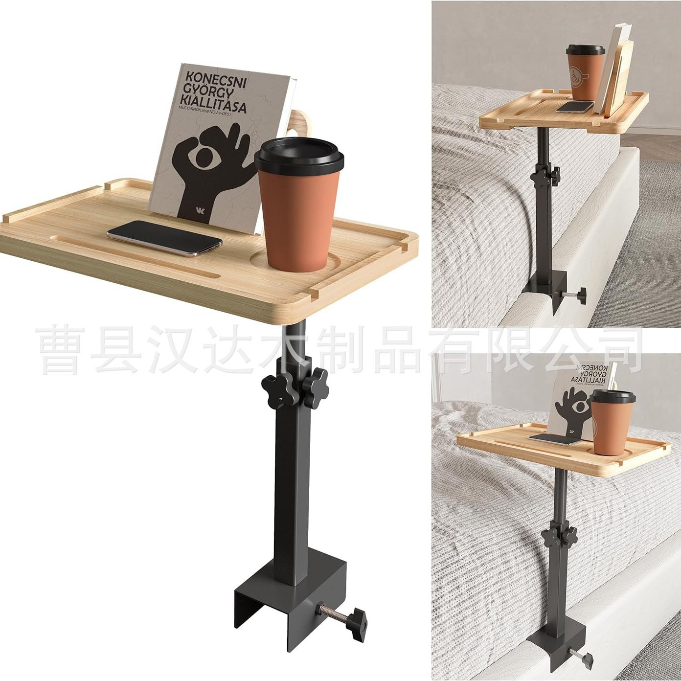 Cross-border Wooden Bathtub Storage Rack Adjustable Wine Glass Storage Rack Tray Iron-wood Combined Bathtub Storage Rack