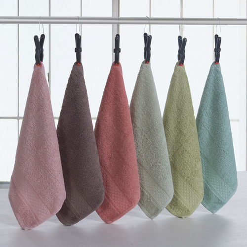 Rice-shaped cotton square towel children's kitchen hanging towel hand towel simple fashionable plain color can be made into a LOGO