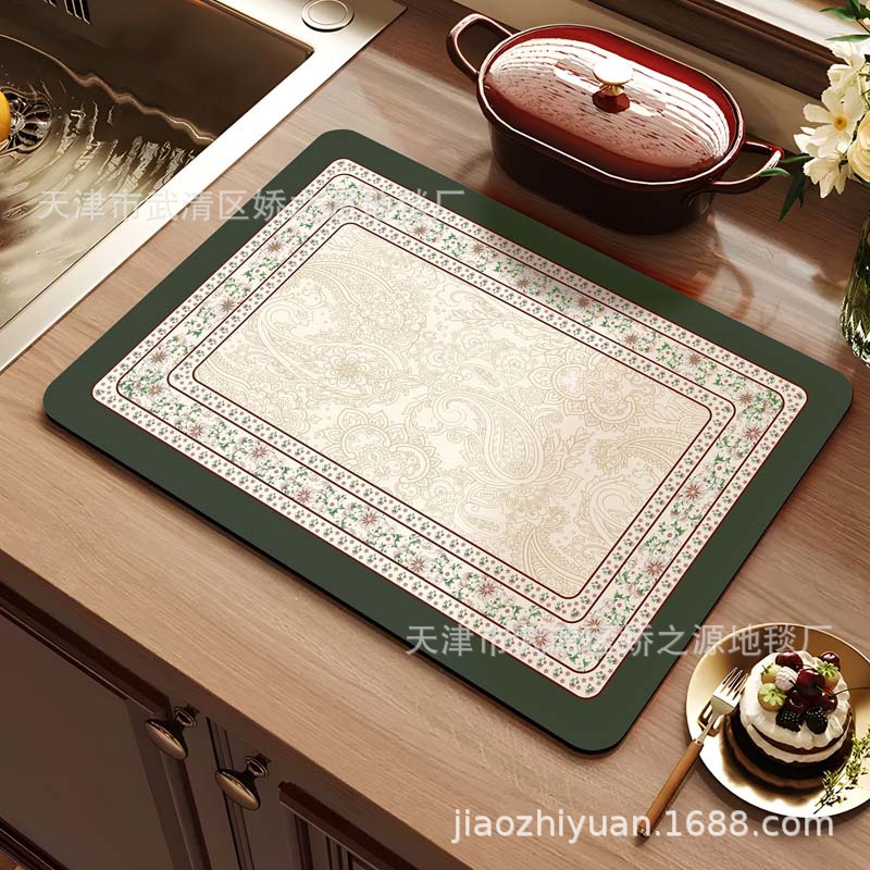 Almohadilla de drenaje transfronteriza, lodo de diatomeas, fácil de cuidar, almohadilla absorbente, encimera de escritorio de cocina, almohadilla de aislamiento antiescaldado, suministro directo de fábrica