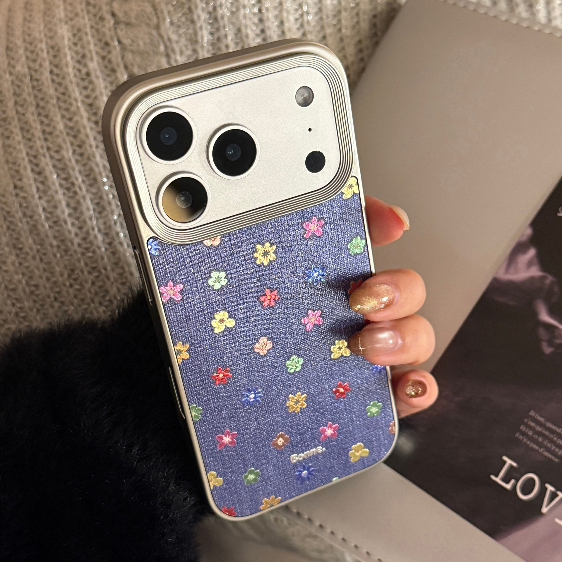 Coque de protection en cuir à motifs fleurs pour iphone_voghion.com