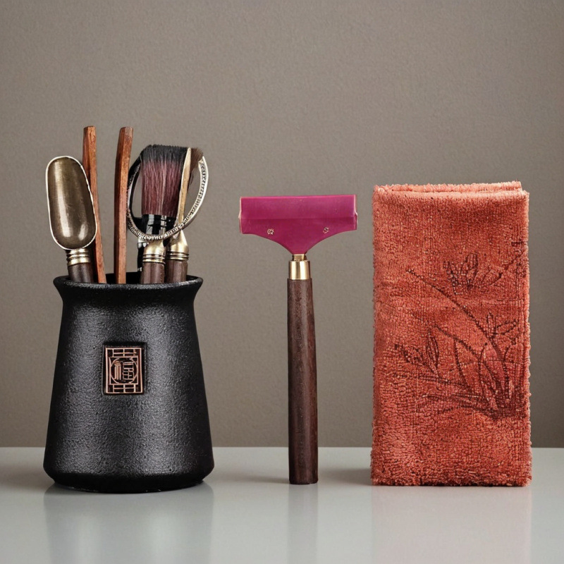 Ceremonia del té 6 piezas de un solo cilindro pinzas accesorios de mesa de té chinos nuevas herramientas de mesa de té