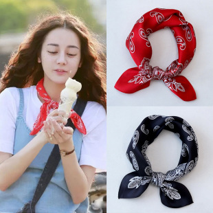 New Style Silk Small Square Scarf Vintage Cashew Flower Series Universal Scarf Digital Printing Small Square Scarf