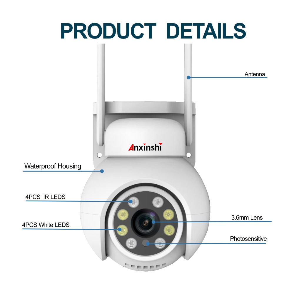 2-Megapixel 4-Kanal drahtloses WIFI-PTZ-Sicherheitskamerasystem mit bidirektionaler Audiofunktion und Monitor-Set