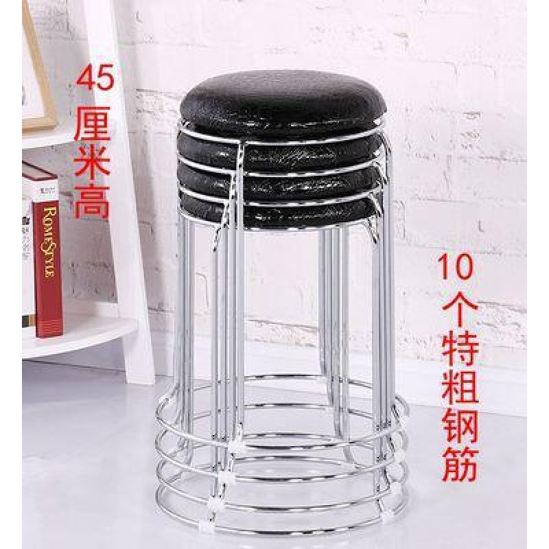 Taburetes redondos de madera sólida taburetes de acero inoxidable taburetes caseros apilables taburetes de hierro forjado dormitorio taburetes de comedor para adultos