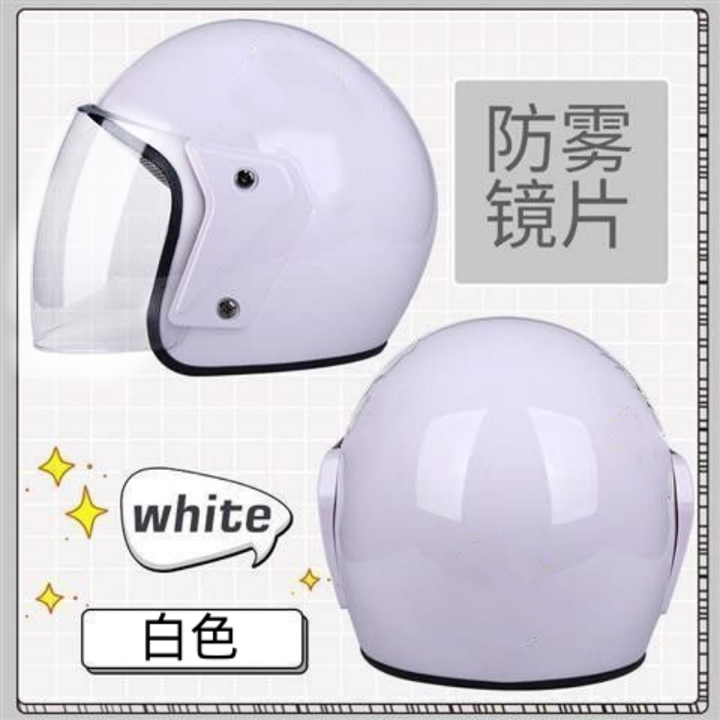 Auto Parts and Accessories – Universal Women - 3c-white-half-helmet-hd-anti-fog-lens