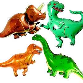 4个装恐龙铝膜气球组合霸王龙长颈龙儿童生日派对装饰气球动物