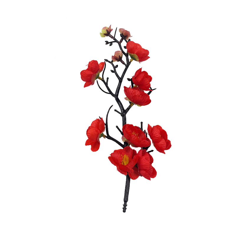 仿真腊梅枝桃花 中式diy祝寿蛋糕寿宴小摆件婚礼堂花艺道具小摆件|undefined