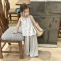 无袖好看波点女童套装