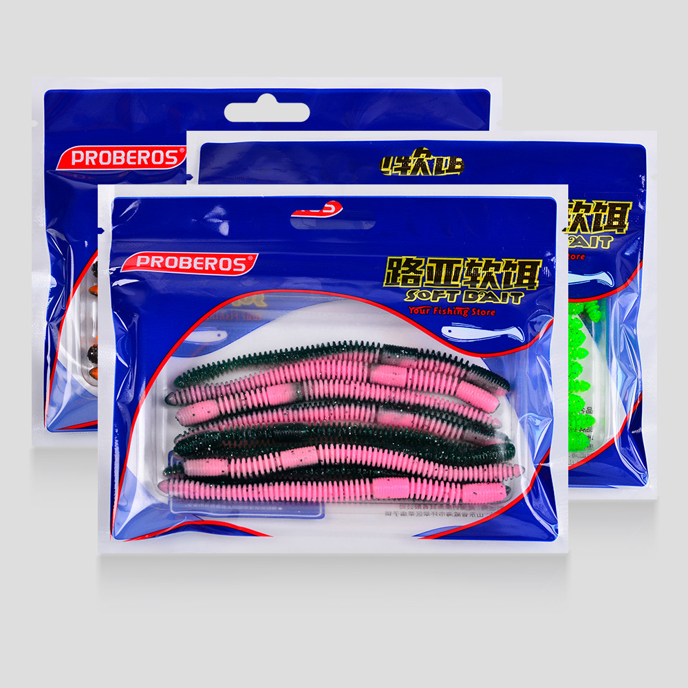 10 | 가방 LUYA 부드러운 미끼 국수 부드러운 벌레 지렁이 뒤집힌 낚시 그룹 12CM 3.6G 침수 물 삽입 납 농어 부드러운 미끼