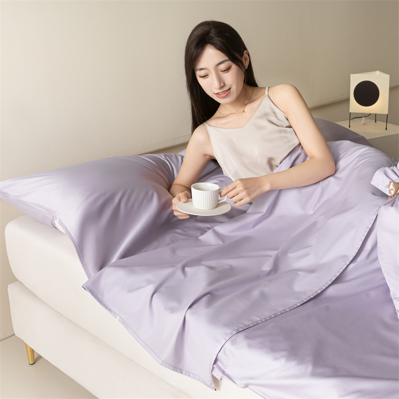 긴 스테이플면 침낭-라일락 보라색