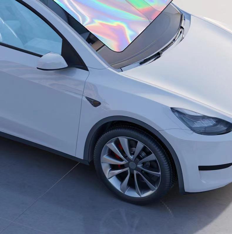 Car Titanium Silver Laser Sunshade for Front Windshield, Heat Insulation, Sun Protection, Colorful Sunshade, Summer Sunshade Curtain, Cross-Border