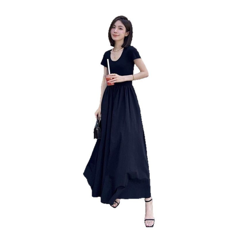 Black summer short sleeve dress