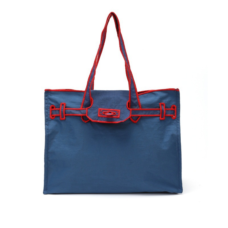 네이비 레드 토트백
