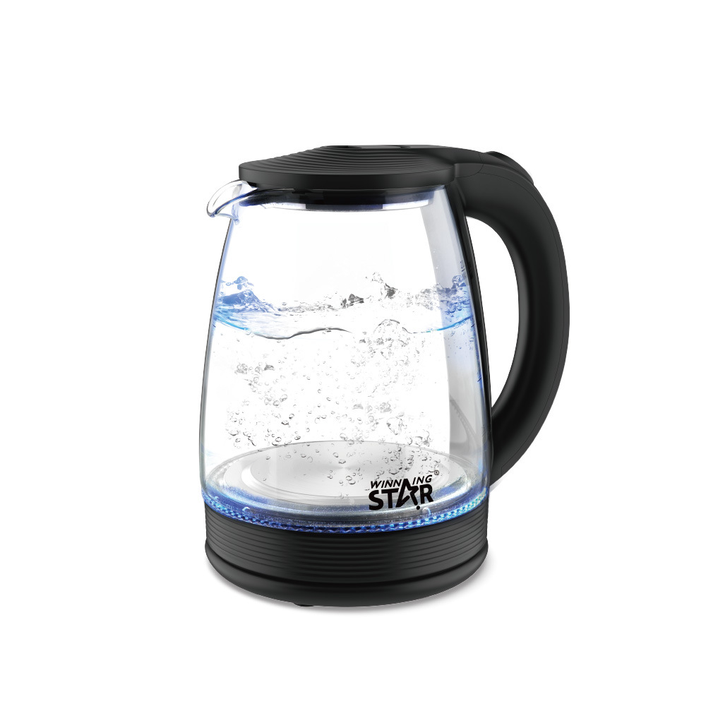 Winningstar hogar 1.8L vidrio de borosilicato alto cuerpo de olla de oro doble control de temperatura agua hirviendo 110V hervidor eléctrico americano image 6
