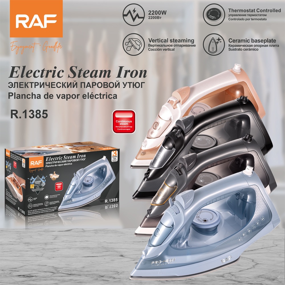Plancha de Vapor Portátil 2200W con Suela Antiadherente para Hogar