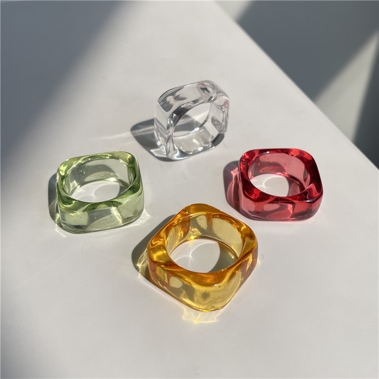 Wholesale Jewelry Simple Style Solid Color Arylic Rings display picture 3