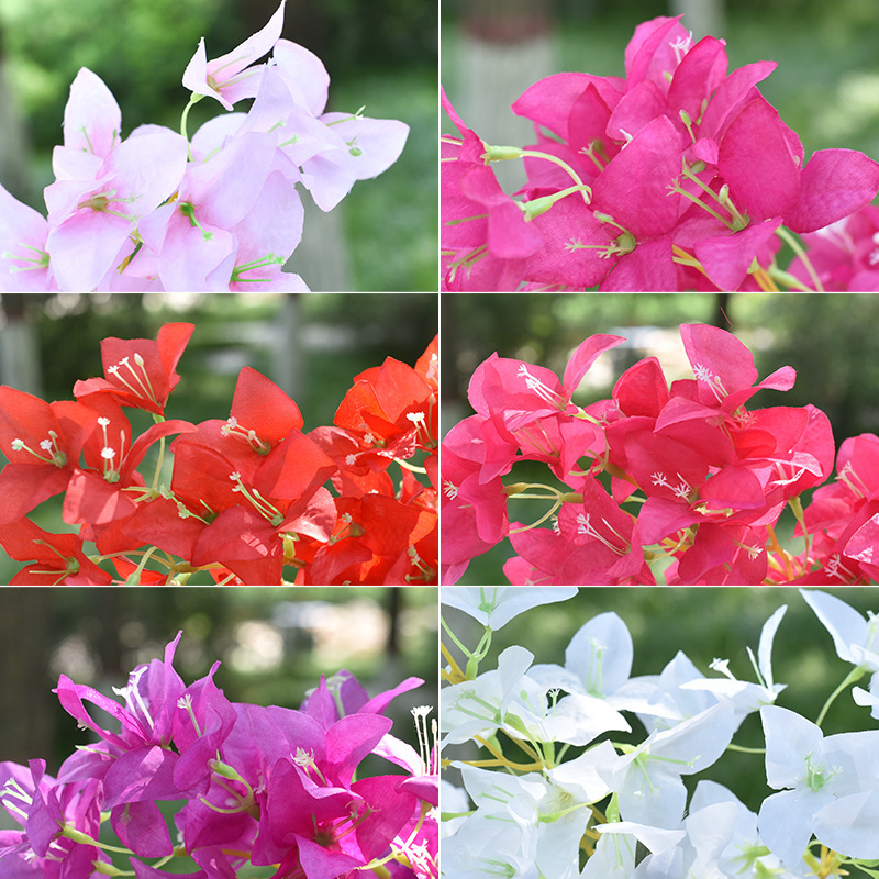 模擬三角梅の枝、造花、家の装飾、結婚式のアーチ、天井の造園、装飾花、緑の植物、造園|undefined
