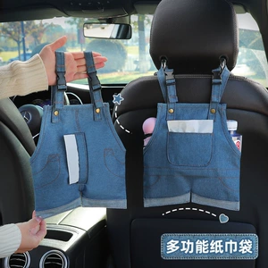 Yaradıcı fərdi denim avtomobil oturacaq arxası salfet və saxlama çantası