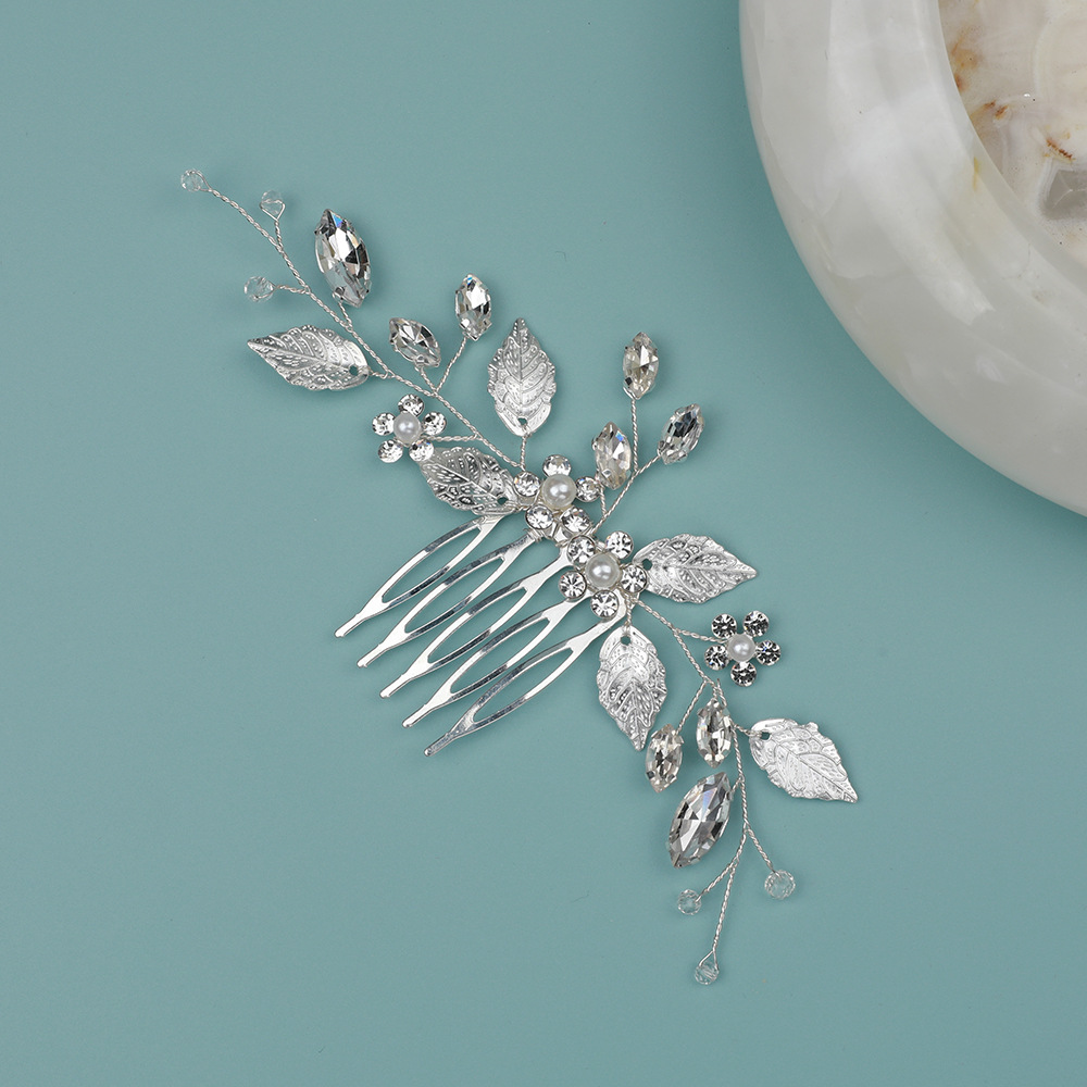 歐美跨境水鑽合金插梳古風漢服髮飾秀禾旗袍髮型配飾婚禮新娘頭飾