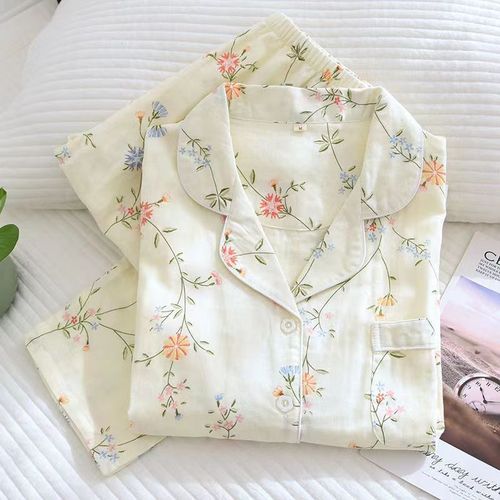 High-quality cotton women's spring and autumn long-sleeve Korean-style casual home suit large size postpartum wear
