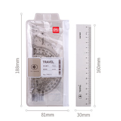 Powerful 79511 Student Set Ruler Transparent Protractor Graduated Ruler Drawing and Drafting Tool Set of Four