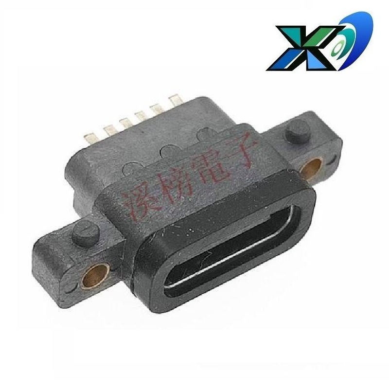 移动防水USB插孔6P 充电防水USB接口平板电脑防水USB插座六脚