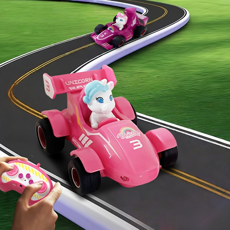 Fórmula 1 transfronteriza de alta velocidad deriva unicornio controlado remoto coche de choque de dibujos animados luces coche de carreras todoterreno