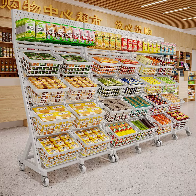 零食置物架子客厅玩具储物小推车落地多层放水果商用展示架收纳架