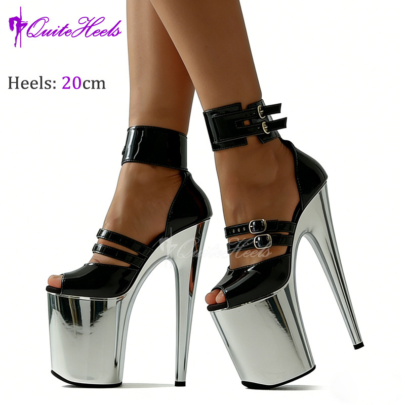 20cm Silver Electroplated Waterproof Platform Metal Mirror Surface Sexy Sky-High Nightclub Pole Dance Super High Heel Sandals Xiaoyu 20cm Silver Electroplated Waterproof Platform Metal Mirror Surface Sexy Sky-High Nightclub Pole Dance Super High Heel Sandals Xiaoyu