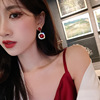 Red festive fashionable earrings from pearl, 2021 years