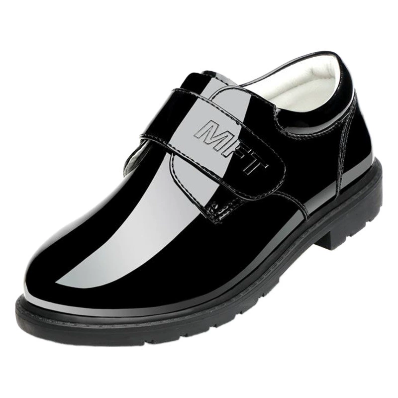 Детские чёрные кожаные туфли в британском стиле, для девочек-цветочниц, весна-осень 2025, новые, большие, средние и маленькие размеры, для выступлений, кожаные туфли для мальчиков.