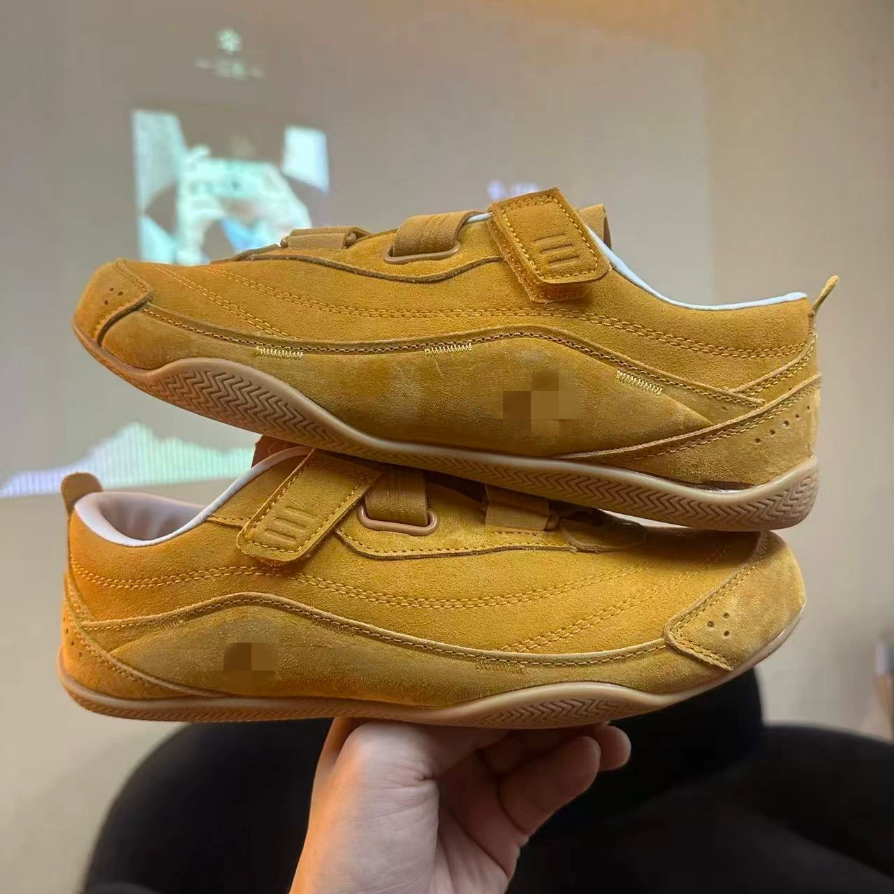 Путийанские обувь Adidas Mary Jane FOS Балетные туфли для мужчин и женщин Ленивая липучка Замша Танцевальные спортивные Forrest Gump