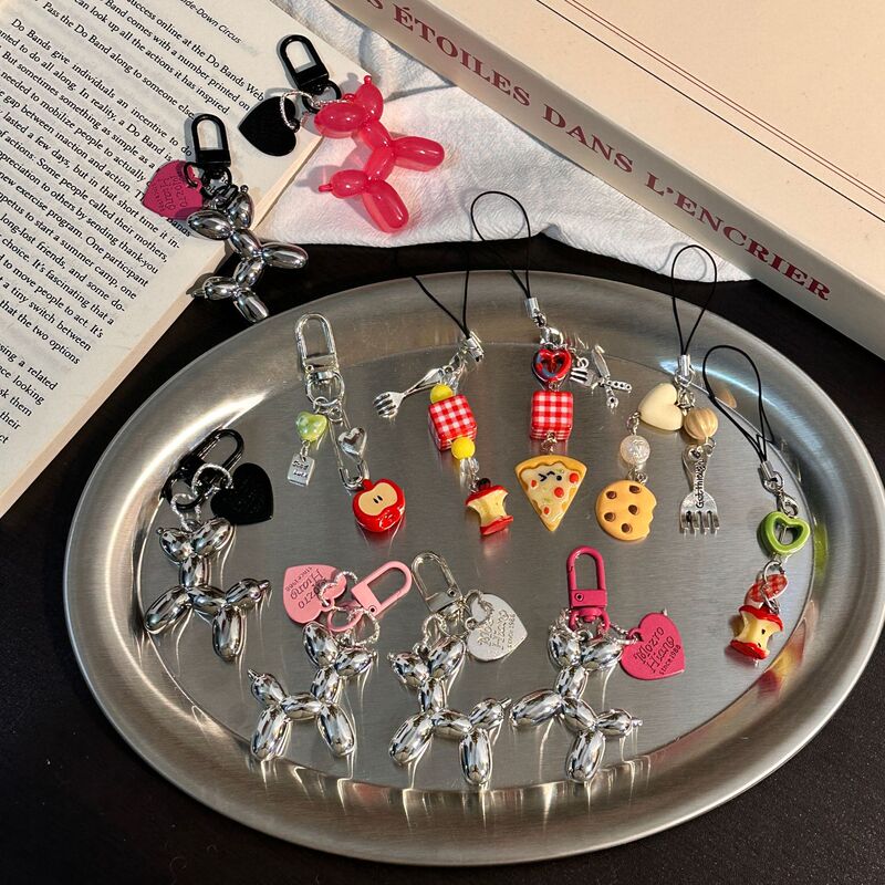 Mini Apple Nuclear Food Play Keychain Pendant Accessories DIY Accessories High Color Value Blow Dog Miu Bag Hanging Pendant