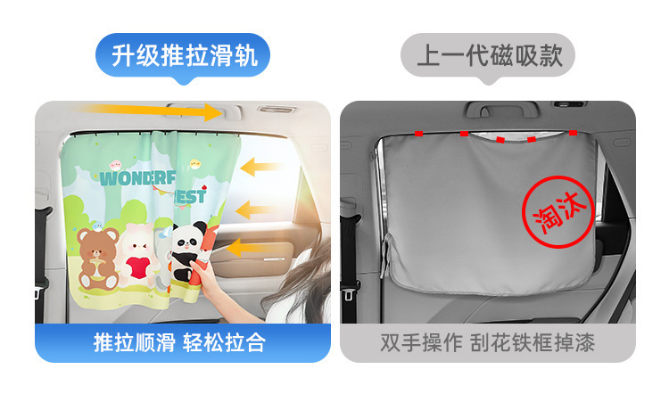 Car Curtain Track-Type Car Sunshade Curtain for Children and Babies, Sun Protection and Heat Insulation Curtain, Car Privacy Curtain