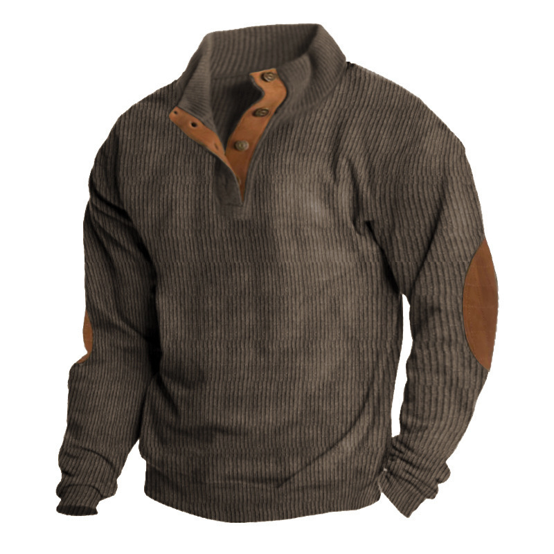 Neue meistverkaufte Herren-Outdoorjacke für Herbst und Winter, lässiger Cord-Kapuzenpullover mit Stehkragen und langen Ärmeln_voghion.com