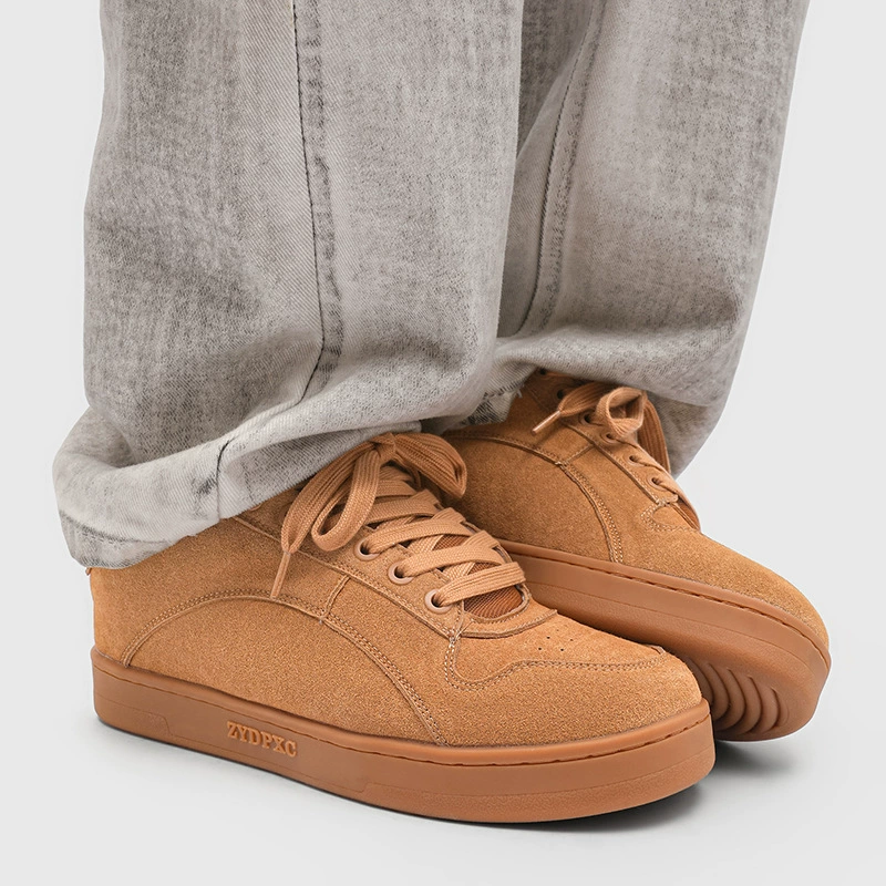 Модные стильные кроссовки на шнуровке с толстой подошвой для увеличения роста из замши и нубука 91857-81857-F