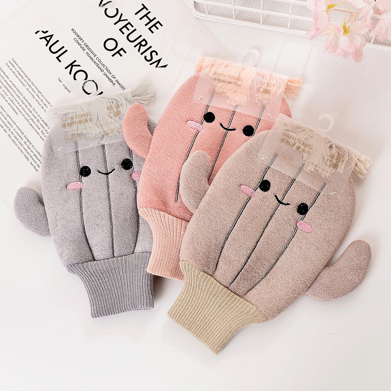 Bathroom Mat Manufacturer Wholesale Children's Cartoon Bath Scrub Mitt Cactus Baby Bath Scrub Mat with Mud Scrub Gloves Shower Mat