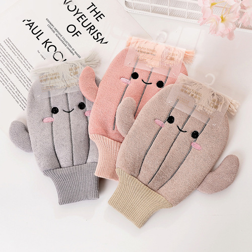 Bathroom Mat Manufacturer Wholesale Children's Cartoon Bath Scrub Mitt Cactus Baby Bath Scrub Mat with Mud Scrub Gloves Shower Mat