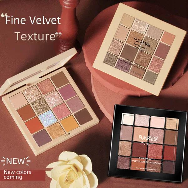 Makeup plate Funpark retro style 16-color eye shadow plate TikTok same style beginner earth color 16-color eye shadow
